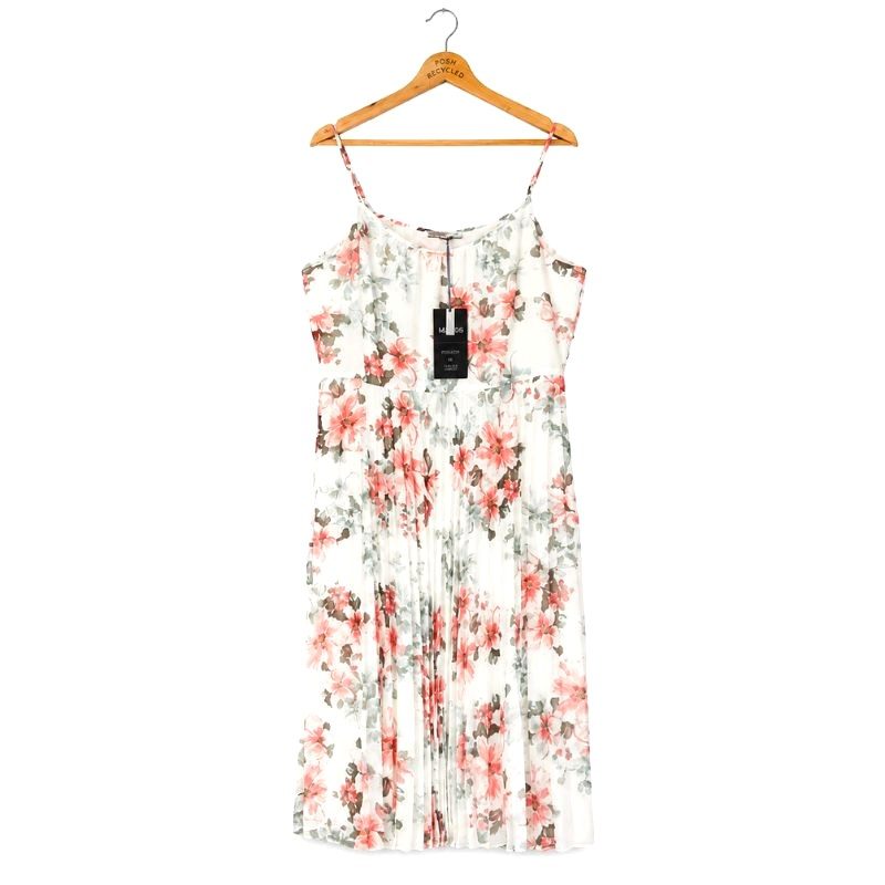Marks & Spencer Floral Pleated Dress Size 16 BNWT
