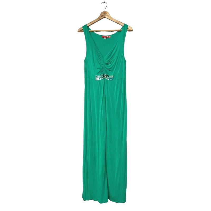 Boden Jade Green Evening Elegant Beaded Maxi Dress Size 12