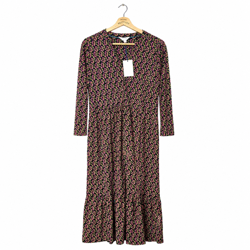 White Stuff Ladies Leaf Print Midi Dress Size 10