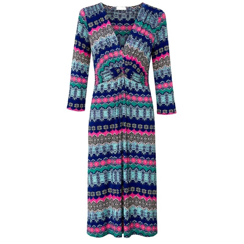 Per Una Multicolour Print V-Neck Dress UK 10