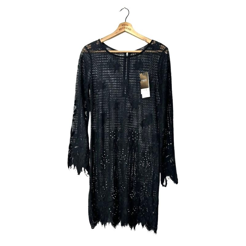 Next Elegant Black Lace Occasion Dress Size 6 BNWT