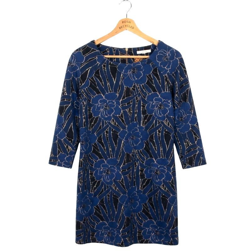 White Stuff Elegant Blue Floral Dress – Size 8