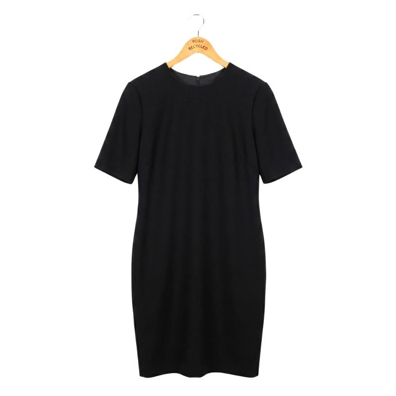 Ladies Jaeger Classic Smart Black A-Line Dress Size 14