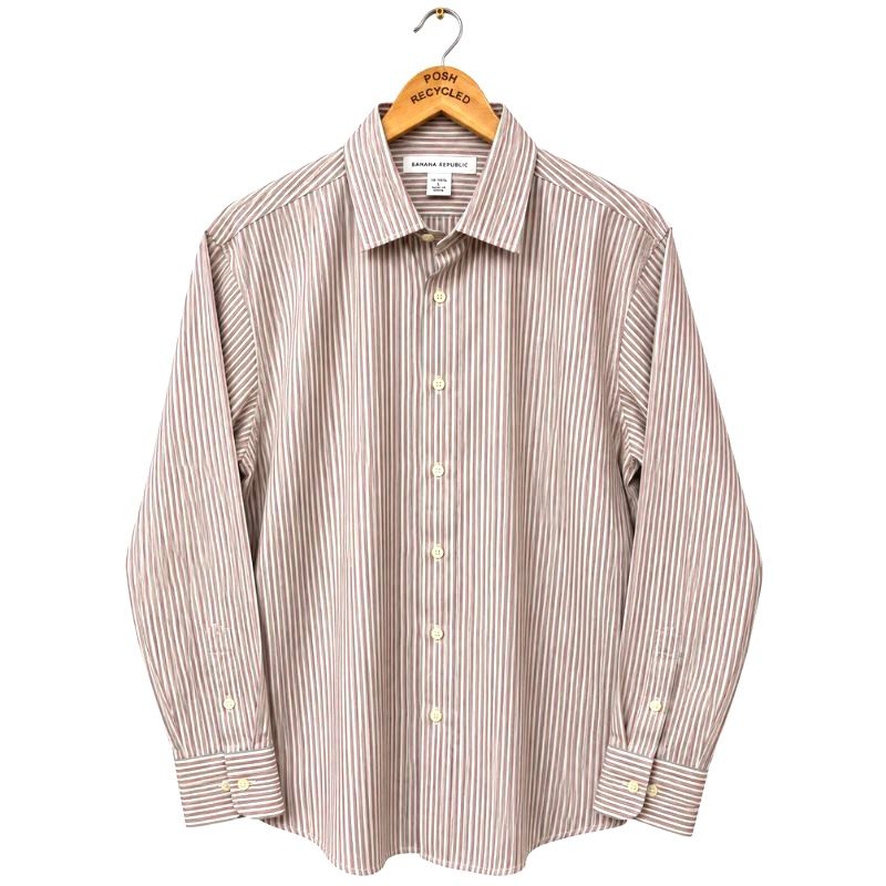 Banana Republic Men’s Striped Shirt Size L 16-16.5 Collar